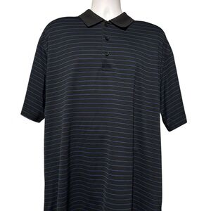 Callaway Black With Blue Stripe Short Sleeve Golf Polo Shirt XXL